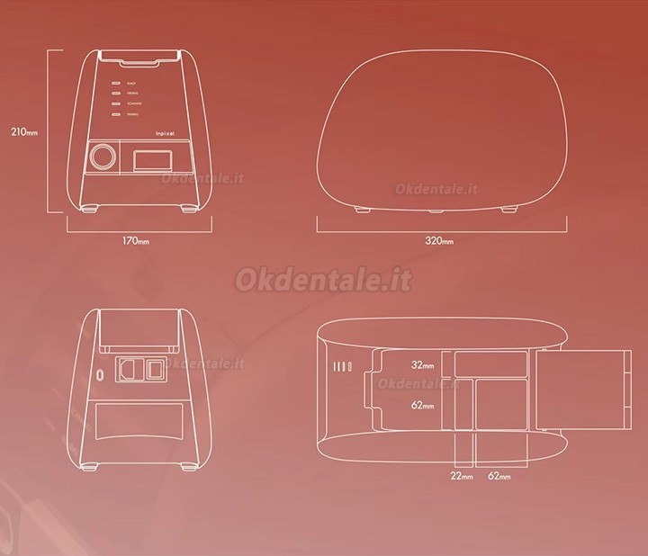 Scanner per lastre di fosfori dentali Inpixel X-S500